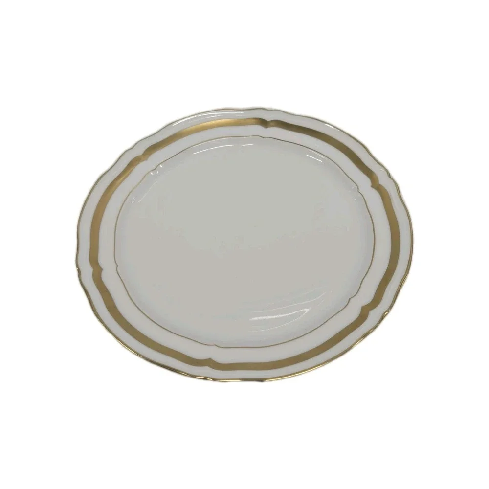 Raynaud Limoges Ceralene Marie Antoinette Gold on White Plates SET OF 8‎